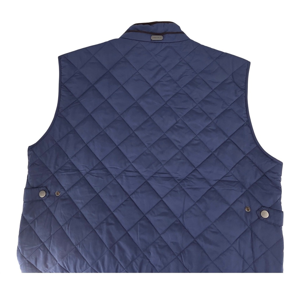 NWT Collars & Co Quilted Voyager Vest Navy Blue Full Zip Puffer Outerwear Large - Picture 7 of 11